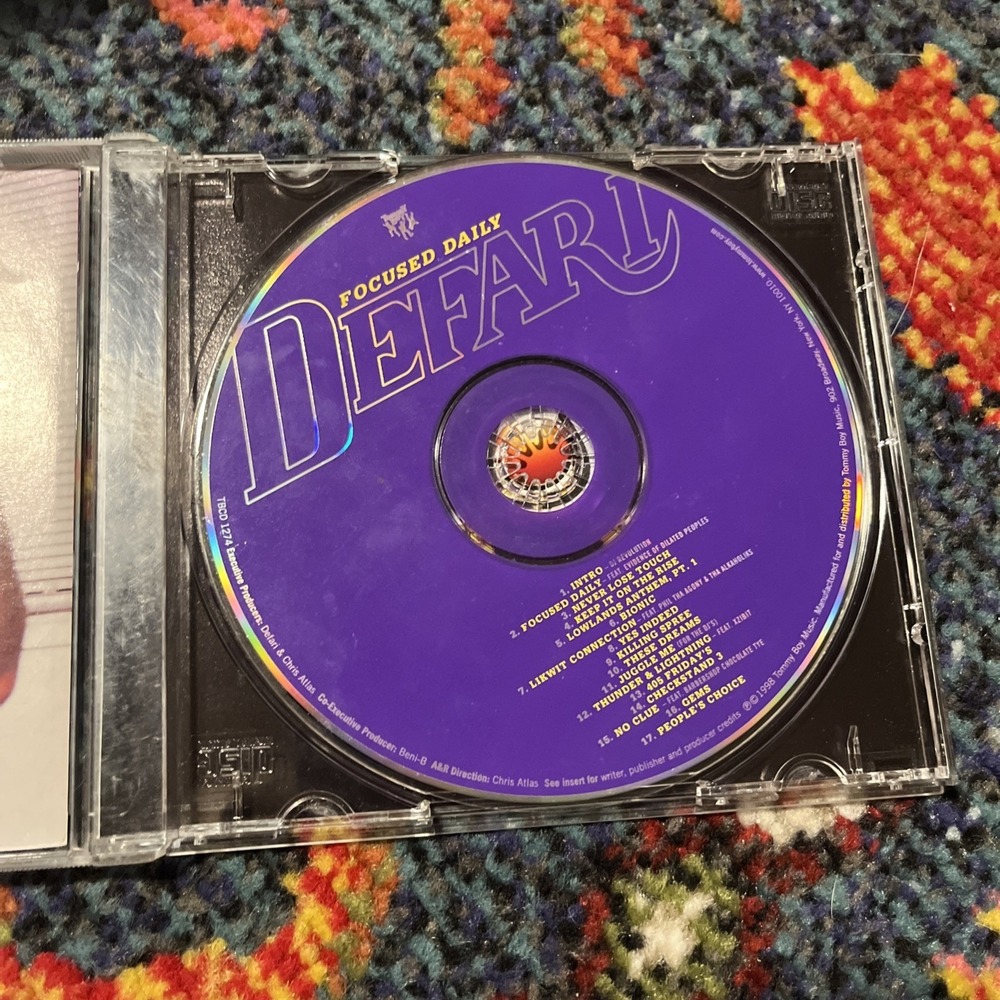 Defari Focused Daily CD 1998 Rap Tommy Boy First Pressing West Coast Underground - Picture 3 of 3